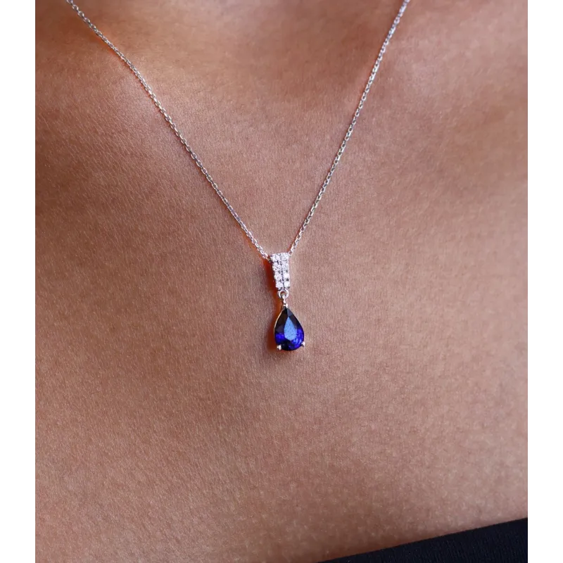 Drop Sapphire Necklace