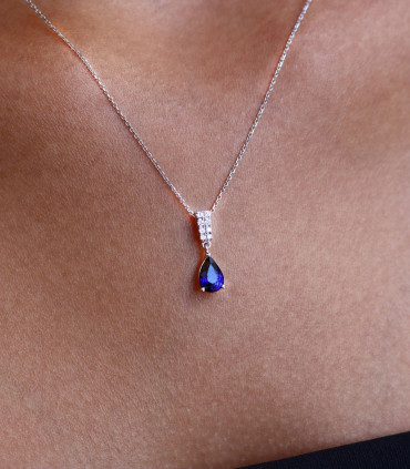 Drop Sapphire Necklace