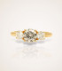 Three flower engagement ring (yellow gold)