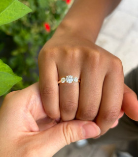 Three Flower Verlobungsring