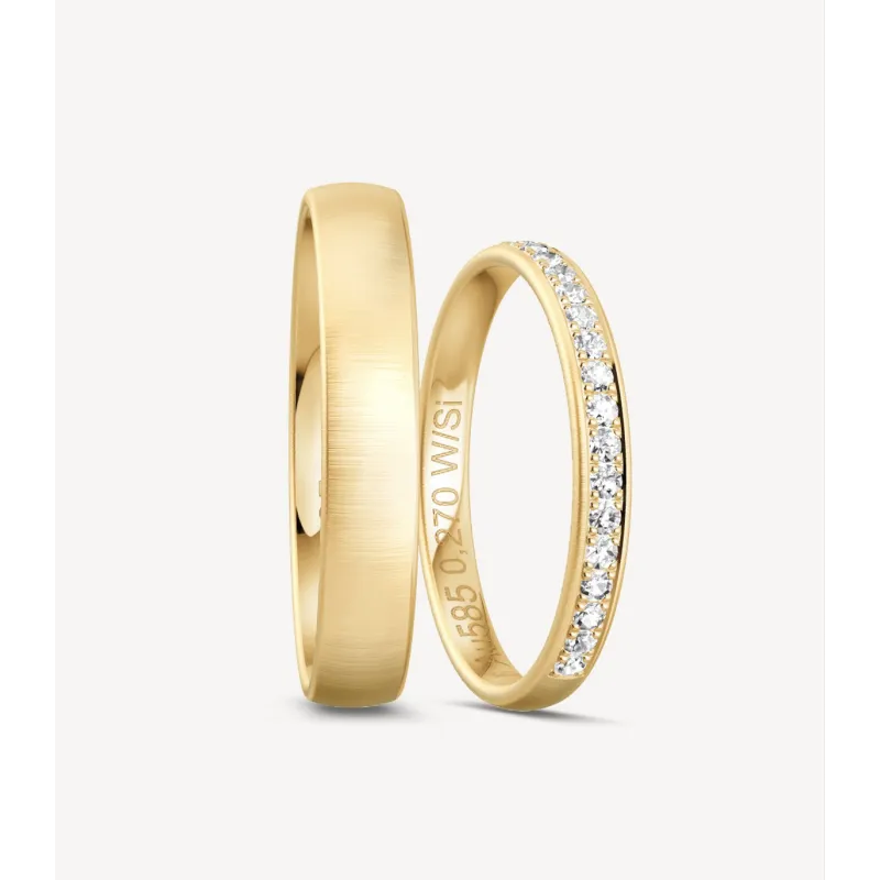 Aurevia Eheringe 585 Gelbgold mit Diamanten | Moreen