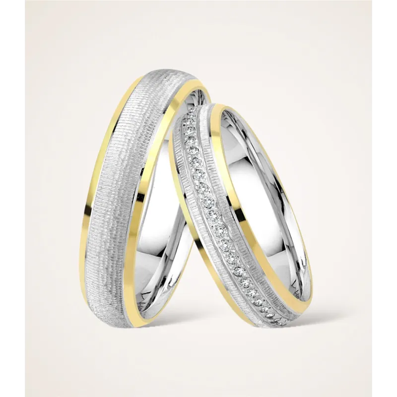 Aurelio Bicolor Trauringe Gelb- & Weißgold | Moreen