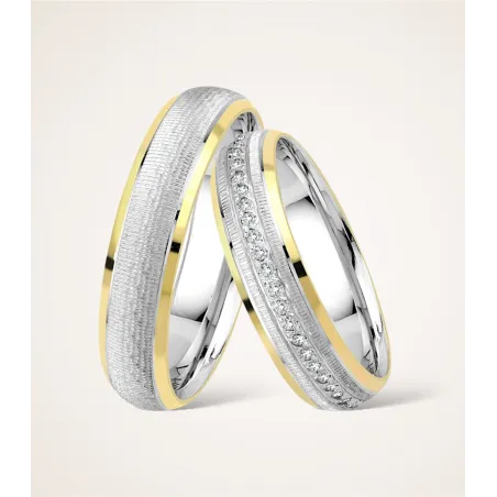 Aurelio Bicolor Trauringe Gelb- & Weißgold | Moreen