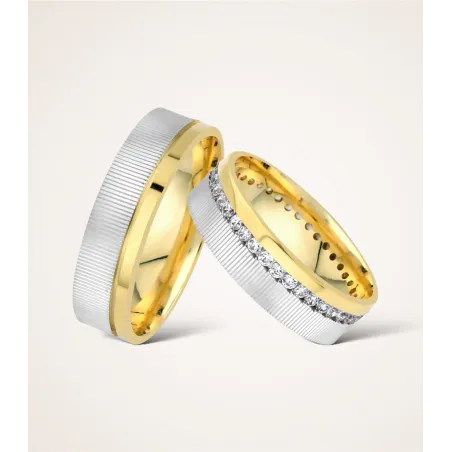 Valerio Bicolor Trauringe Gelb- & Weißgold | Moreen