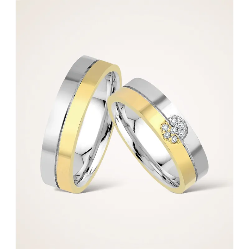 Floréa Bicolor Trauringe mit Diamanten | Moreen