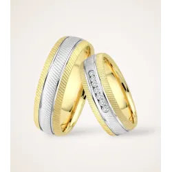 Vianne – Trauringe Gelb- und Weißgold mit Diamanten