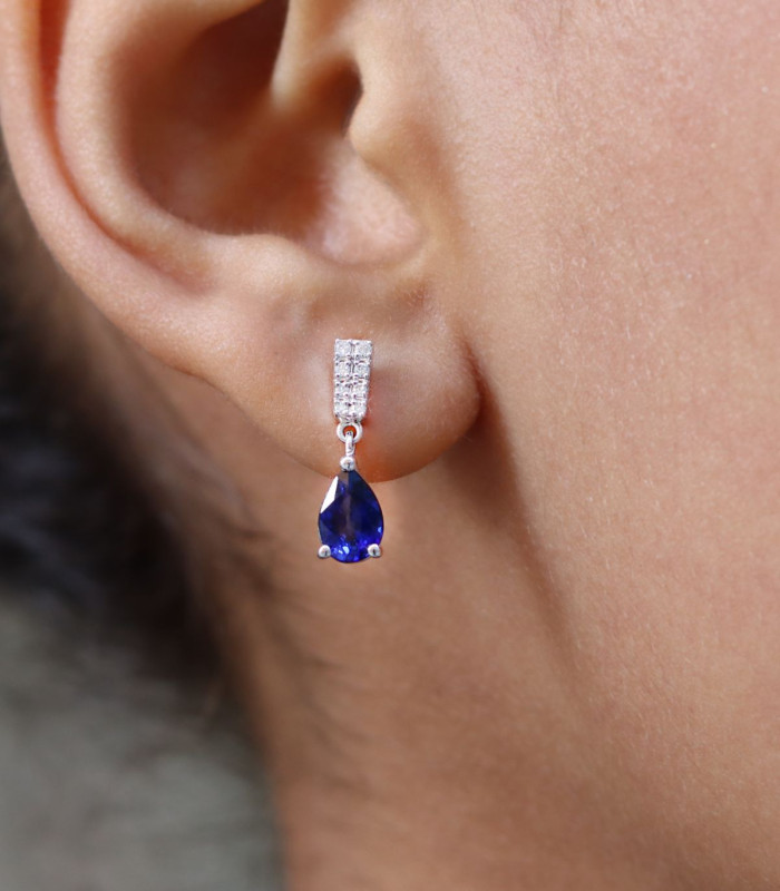 Drop Sapphire Earrings