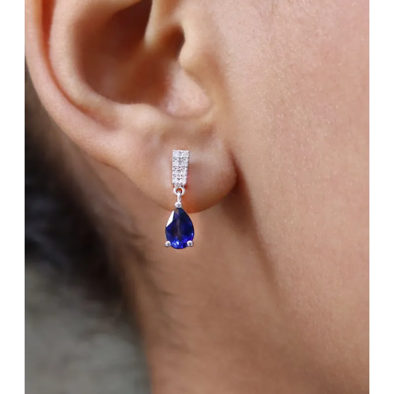 Drop Sapphire Ohrstecker