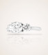 Three flower engagement ring (white gold)