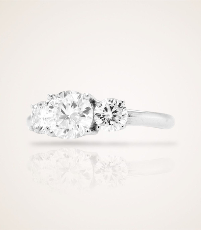 Three Flower Verlobungsring Weißgold