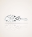 Three flower engagement ring (white gold)
