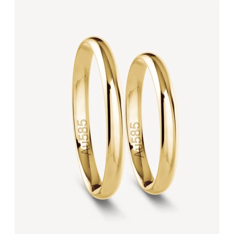 Elina Klassische Eheringe aus Gelbgold | Moreen