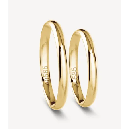 Elina Klassische Eheringe aus Gelbgold | Moreen