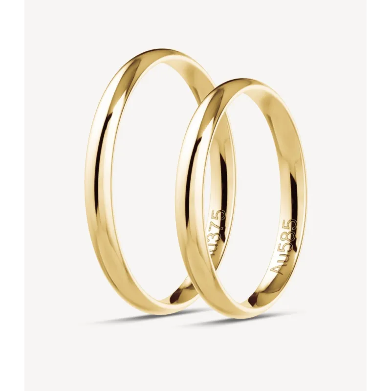 Elina Klassische Eheringe aus Gelbgold | Moreen