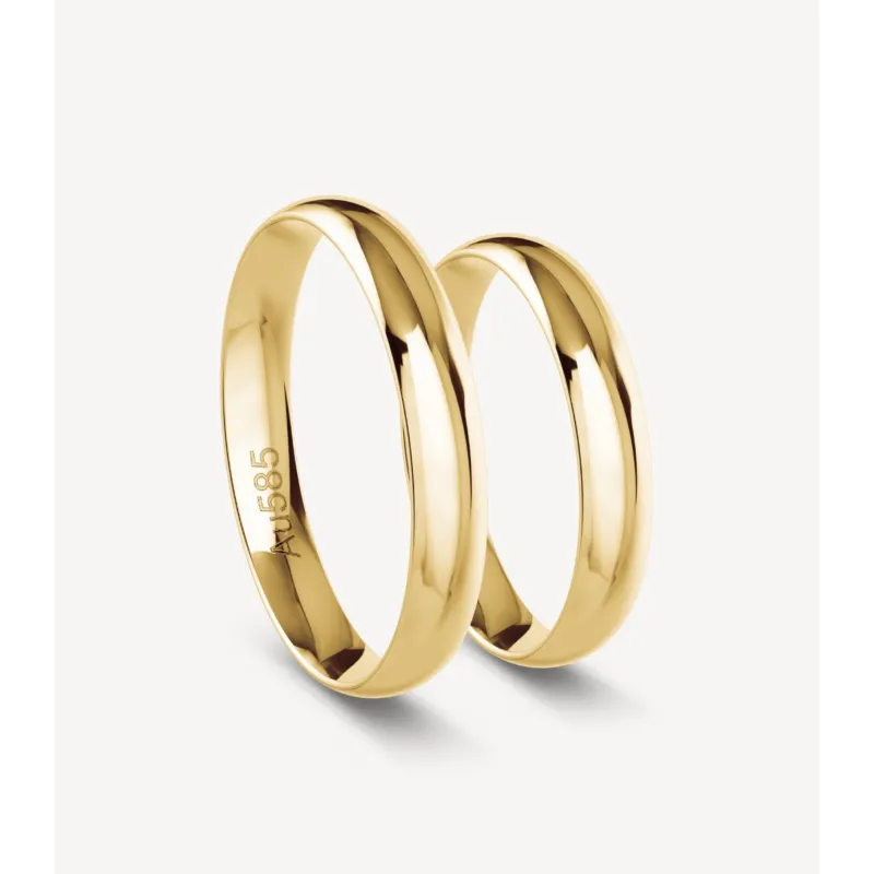 aleria Klassische Eheringe aus Gelbgold | Moreen
