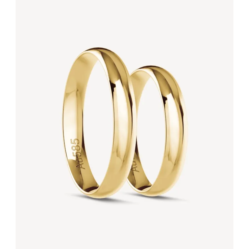 aleria Klassische Eheringe aus Gelbgold | Moreen