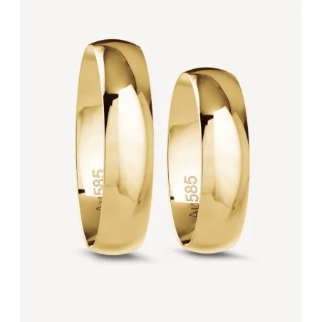 Klassische Eheringe in Gelbgold poliert (5 mm) | Moreen