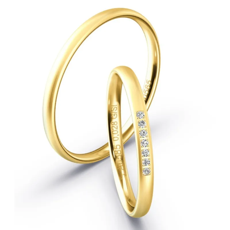 Soléa Eheringe Gelbgold mit Diamanten | Moreen
