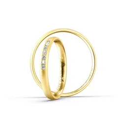 Elodie Eheringe Gelbgold mit Diamanten | Moreen