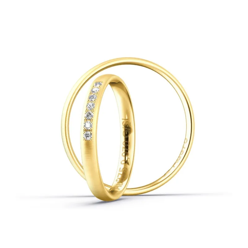 Elodie Eheringe Gelbgold mit Diamanten | Moreen