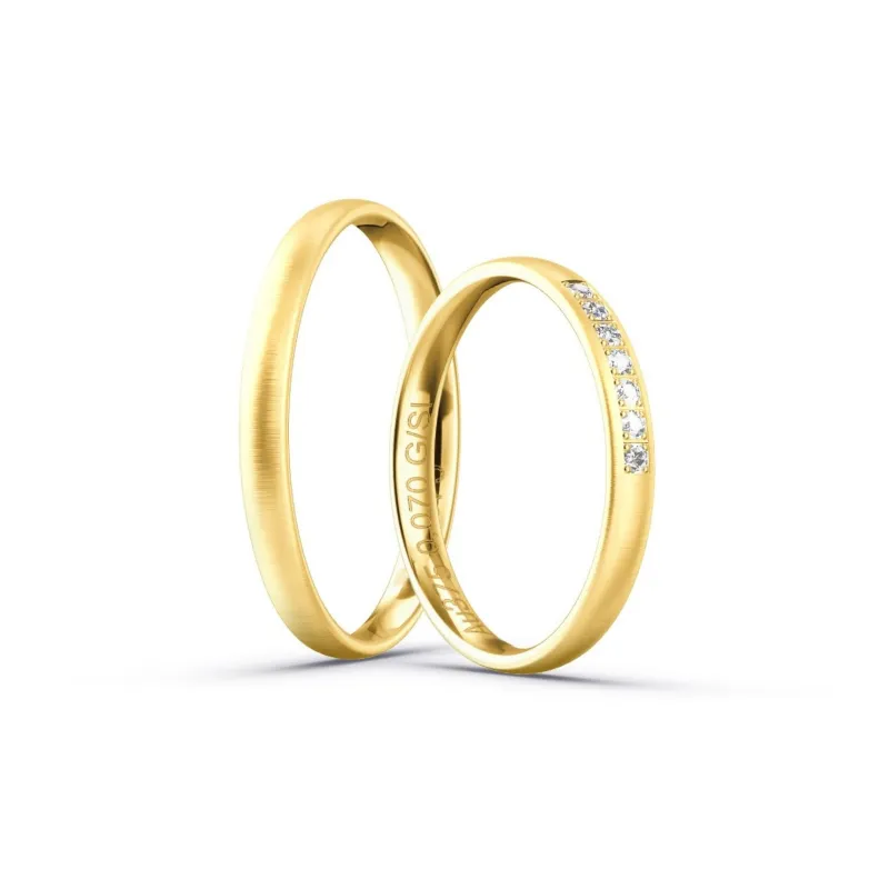 Elodie Eheringe Gelbgold mit Diamanten | Moreen