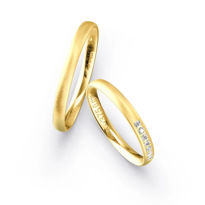 Elodie Eheringe Gelbgold mit Diamanten | Moreen