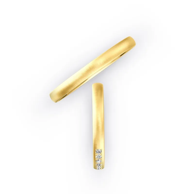 Elodie Eheringe Gelbgold mit Diamanten | Moreen
