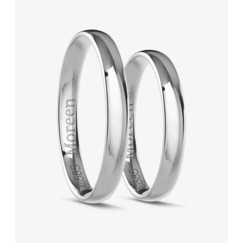 Lucien Eheringe Weißgold 3 mm | Moreen