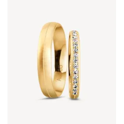 Amélie Eheringe Gelbgold mit Diamanten | Moreen