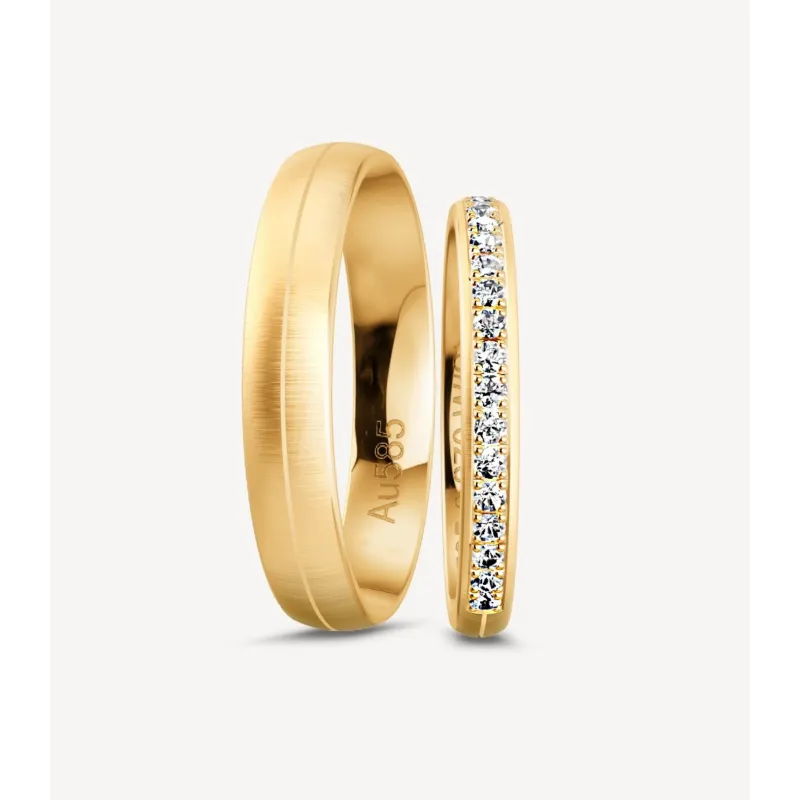 Elegante Trauringe in Gelbgold mit Brillanten (0,27 ct) | Moreen