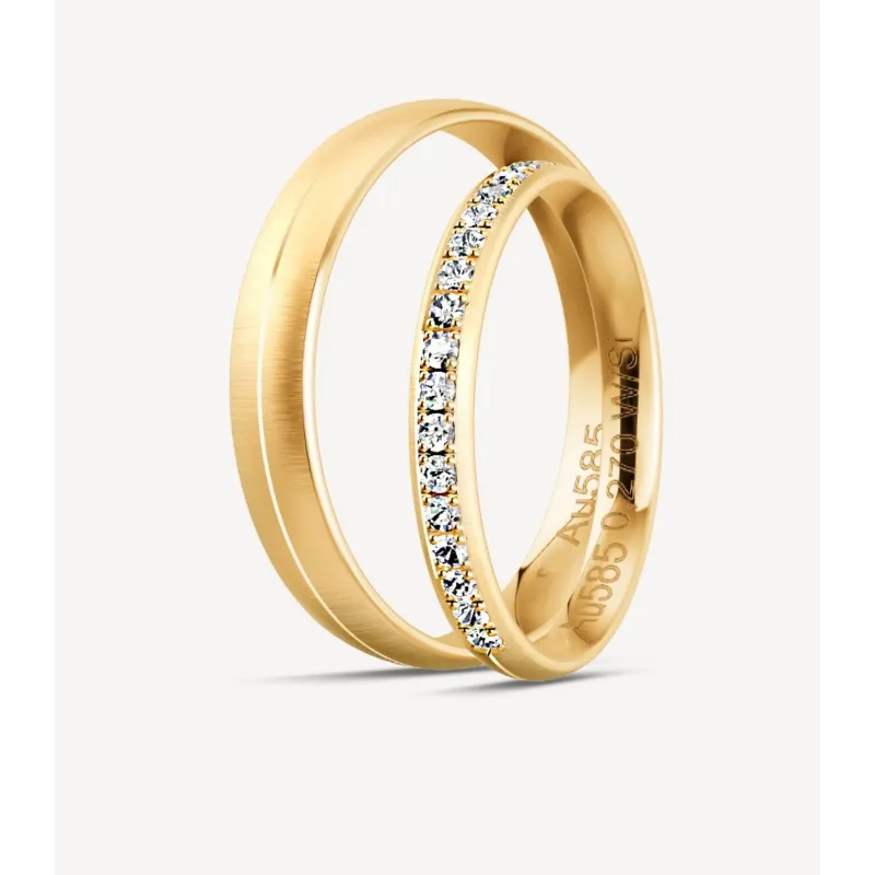 Elegante Trauringe in Gelbgold mit Brillanten (0,27 ct) | Moreen