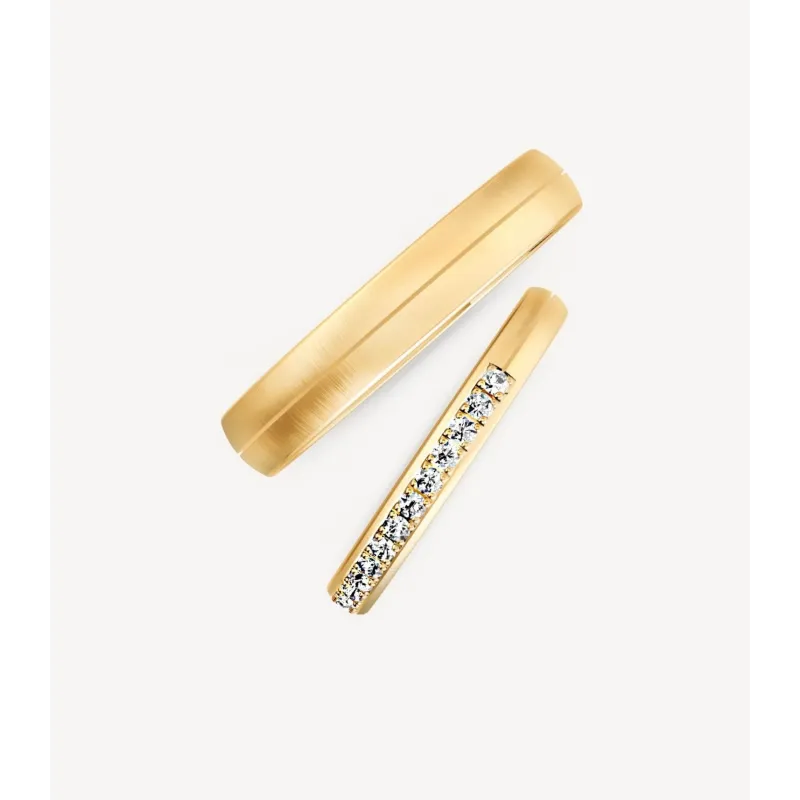 Amélie Eheringe Gelbgold mit Diamanten | Moreen