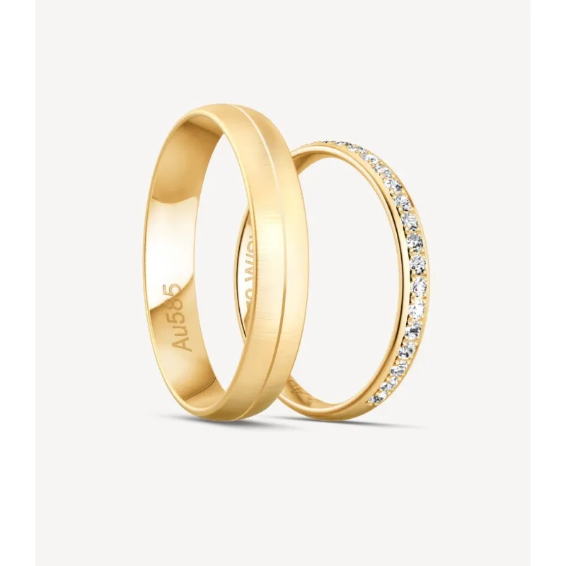 Amélie Eheringe Gelbgold mit Diamanten | Moreen