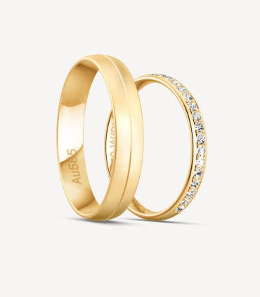 Elegante Trauringe in Gelbgold mit Brillanten (0,27 ct) | Moreen