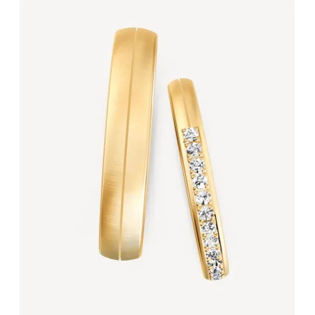 Amélie Eheringe Gelbgold mit Diamanten | Moreen