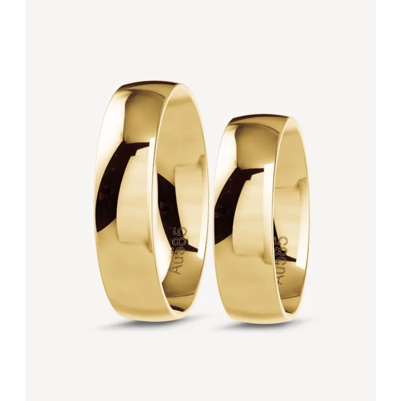 Klassische Gelbgold Eheringe MK-1055 | Moreen