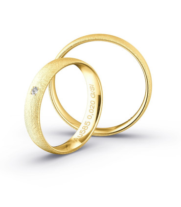 ICEMAT Eheringe in 585 Gelbgold mit Diamant | Moreen