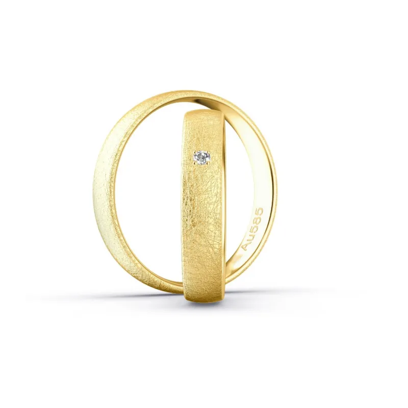 Celeste Eheringe Gelbgold 585 mit Diamant | Moreen