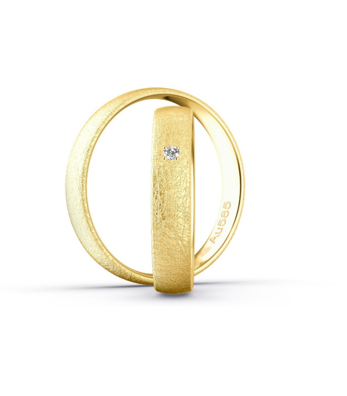 ICEMAT Eheringe in 585 Gelbgold mit Diamant | Moreen