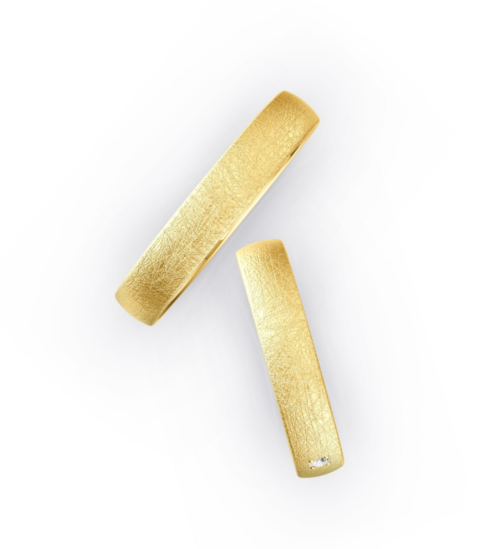 ICEMAT Eheringe in 585 Gelbgold mit Diamant | Moreen