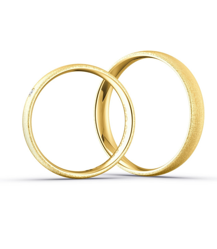 ICEMAT Eheringe in 585 Gelbgold mit Diamant | Moreen