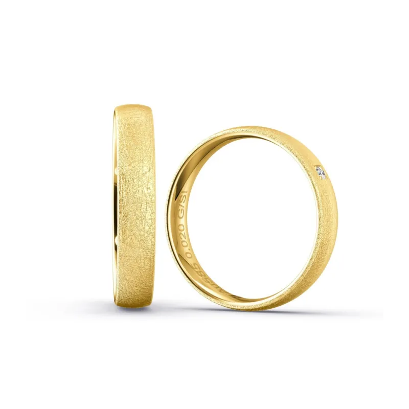 ICEMAT Eheringe in 585 Gelbgold mit Diamant | Moreen