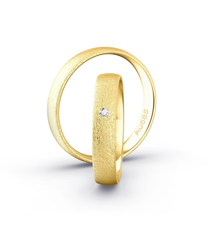 ICEMAT Eheringe in 585 Gelbgold mit Diamant | Moreen