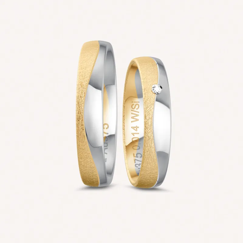 Velora Trauring in Weißgold & Gelbgold (375/585) | Sarissa Kolektion