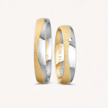 Velora Trauring in Weißgold & Gelbgold (375/585) | Sarissa Kolektion