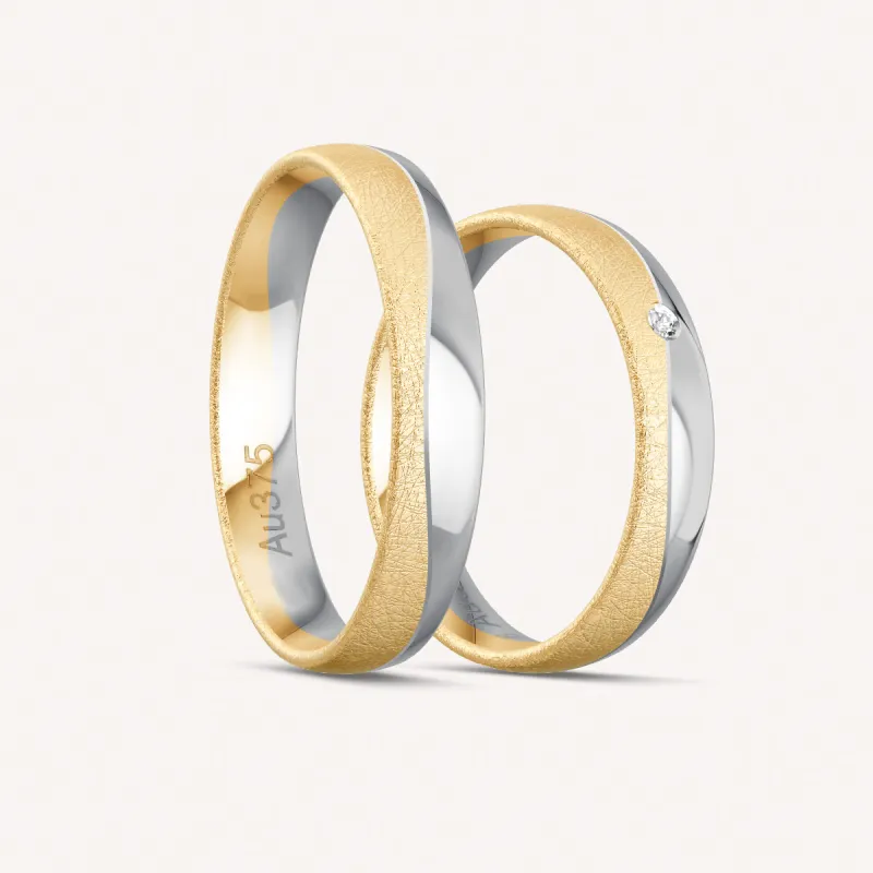 Velora Trauring in Weißgold & Gelbgold (375/585) | Sarissa Kolektion