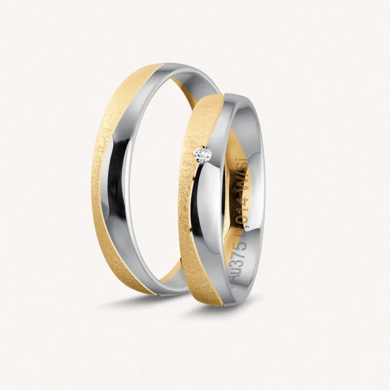 Velora Trauring in Weißgold & Gelbgold (375/585) | Sarissa Kolektion