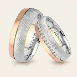 Valenza Bicolor Eheringe mit Diamanten | Moreen