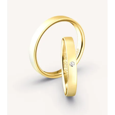 Liora Eheringe 585 Gelbgold mit Diamant | Moreen