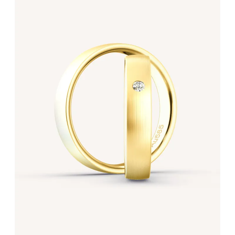 Liorena Eheringe 585 Gelbgold mit Diamant | Moreen